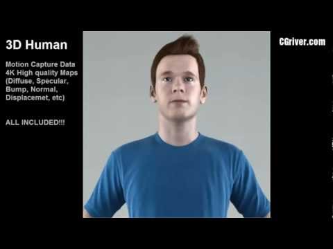 Rigged & Animated 3D Model (Sports, Human, People, Man, Male Character) 3DS Max + VRay SMan0002HD2CS