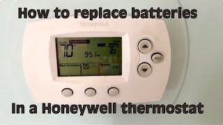 How to replace the AA batteries in a Honeywell Thermostat