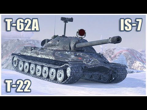 IS-7, T-22 medium & T-62A • WoT Blitz Gameplay