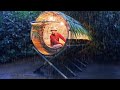 BUILDING A WARM AND COZY BAMBOO SHELTER IN HEAVY RAIN SOLO CAMPING BUSHCRAFT