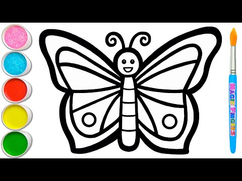 , title : 'Let's Learn How to Draw & Paint Butterfly | Painting, Drawing, Coloring for Kids, Toddlers #112'