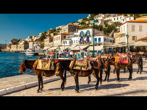 Hydra Island City Center Walk 🇬🇷 : Discover Greece's Gem 🚶‍♂️