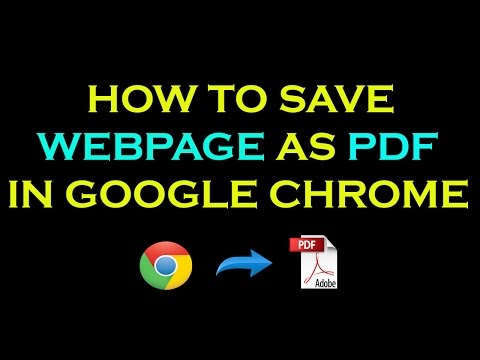 How To Save Webpage As Pdf In Google Chrome Video