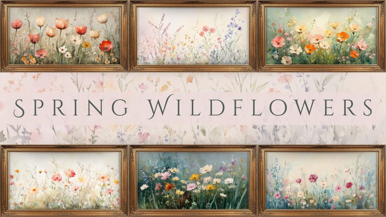 4K Frame TV Art Spring & Summer Wildflowers | Floral Oil Painting Slideshow | Art for Your TV