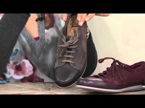 Clarks Leather Lace-up Sneakers - Lorry Grace on QVC