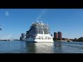 Cruiseschip Holland America Group aangekomen in Rotterdam