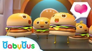 Five Naughty Hamburgers Are Jumping | Angry Panda Chef | Play in Kitchen | BabyBus