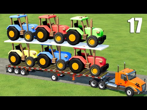 MINI TRACTOR OF COLORS ! ANIMAL FEEDING WITH COLORED TRAILERS ! Farming Simulator 22 #17