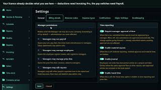 Settings — Kronos Time Pro