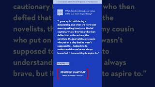 America Speaks: Edwidge Danticat (Writer, Professor, Ny) On Free Expression