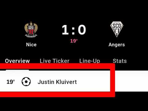 Justin Kluivert Goal Vs Angers | Nice Vs Angers | 1-0 |
