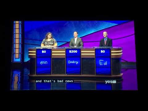 Jeopardy, Erin Barry Day 2 - 1st Daily Double found TOO EARLY (10/15/19)