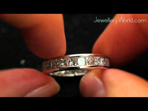 Exquisite 18ct White Gold 4.3 Carat Princess Diamond Eternity Ring