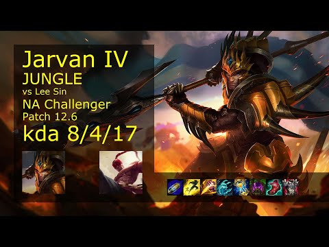 Jarvan IV vs Lee Sin Jungle - NA Challenger 8/4/17 Patch 12.6 Gameplay