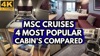 MSC CRUISES CABINS COMPARED | YACHT CLUB | BALCONY | SOLO | INTERIOR| WHICH IS BEST FOR YOU?