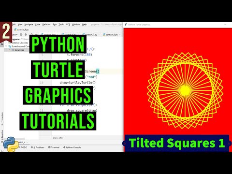 Tilted Squares 1 With Python Turtle Python Turtle Graphics Tutorial2 Designs In Turtle Library