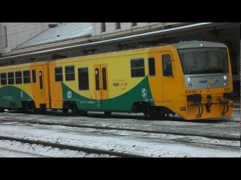 Odjezd vlaku Sp 1677 (ČD 814.022) - Chomutov, 19. 1. 2013