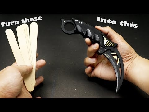 Making my own fully customized CS:GO KARAMBIT from popsicle sticks