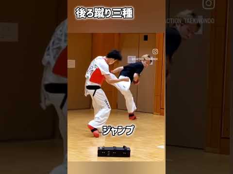 後ろ蹴り3種 #テコンドー #taekwondo