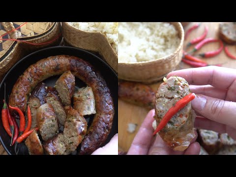 Lao Sausages Recipe. Sai Gok, Sai Oua.