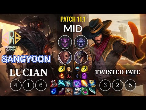 SRB Sangyoon Lucian vs Twisted Fate Mid - KR Patch 11.1