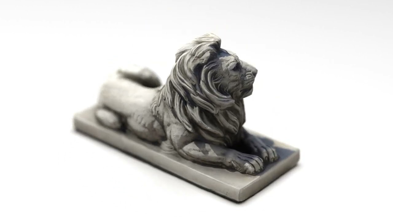 座っているライオンの像 3Dモデル