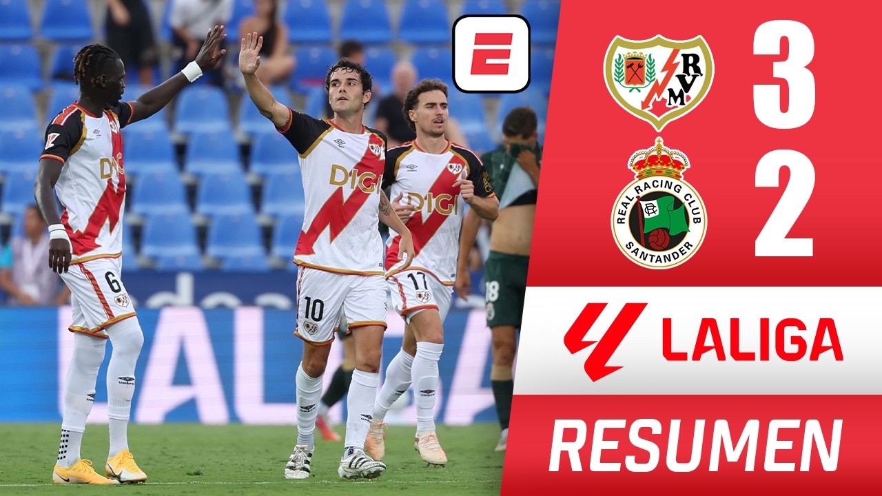 RAYO VALLECANO remontó y superó a RACING de SANTANDER en un PARTIDAZO. Doblete de CAMELLO | La Liga
