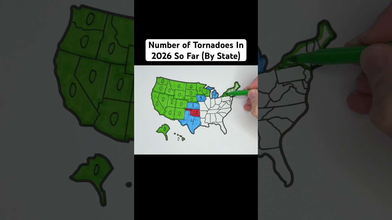 Number of Tornadoes In 2026 So Far (By State)