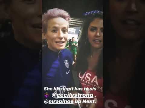 Rashida “Sheedz” and Cecily Strong at #USWNT Rose Bowl