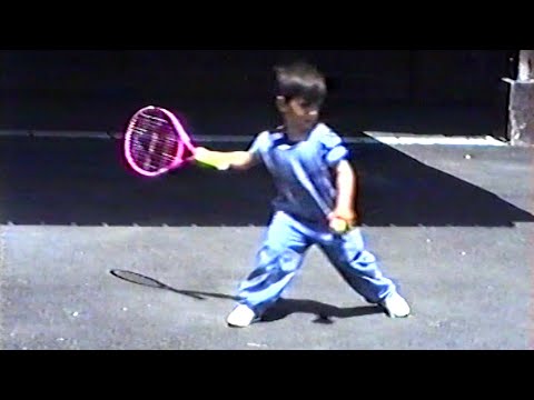 Four-year-old Novak Djokovic receives his very first tennis racket for birthday: Exclusive footage