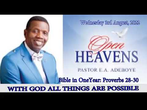 Open Heavens Wednesday 3rd August, 2022