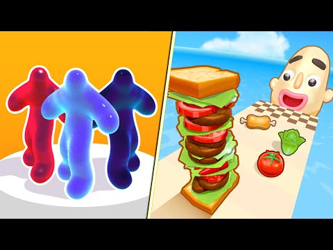 Tall Man Run vs Sandwich Runner vs Giant Rush vs Juice Run vs Blob Runner 3D Android iOS Gameplay