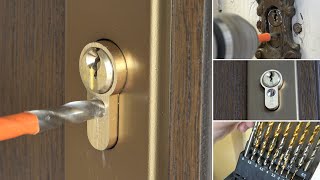 2 ways to drill door cylinder lock.
