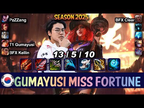 T1 Gumayusi MISS FORTUNE vs EZREAL ADC - Patch 15.6 KR Ranked | lolrec