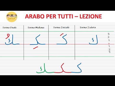 Arabo Per Tutti - Corso di Arabo - Lezione 31 -l'alfabeto - Scrittura della Kāf  ك nelle varie forme