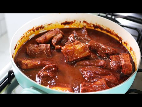 Costillas de cerdo en salsa roja 🍖😍 Receta fácil y deliciosa 😉