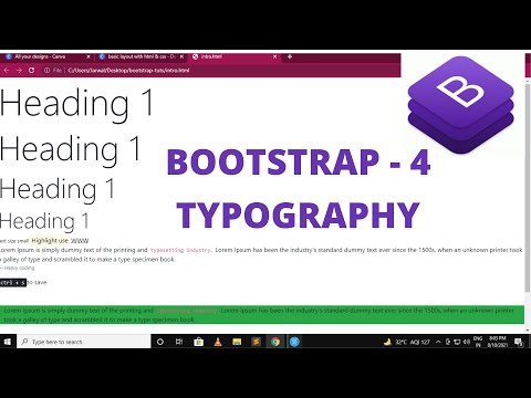 Typography in Bootstrap in Hindi || Bootstrap 4 Tutorial for beginners in Hindi - 2 || #typography