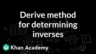 Linear Algebra: Deriving a method for determining inverses