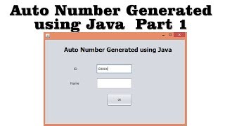 Auto number generate textbox using  Java part 1