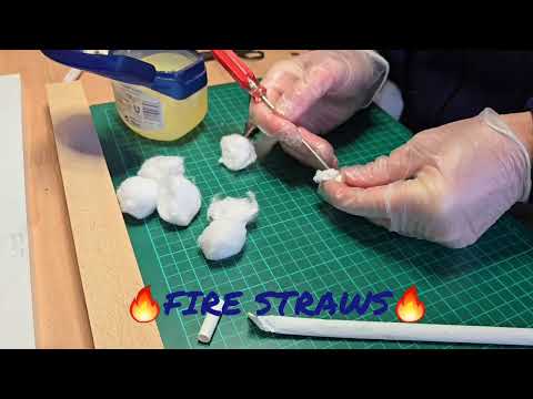 Fire Straws - Emergency Fire Lighters using waxed paper straws, petroleum jelly & cotton wool 🔥