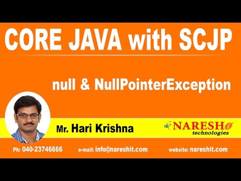 Null Nullpointerexception Java Tutorial By Mr Hari Krishna