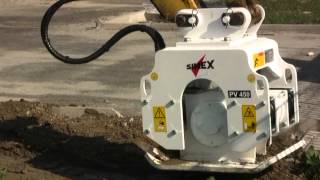 Simex PV vibrating plate compactor for excavator - Roadworks