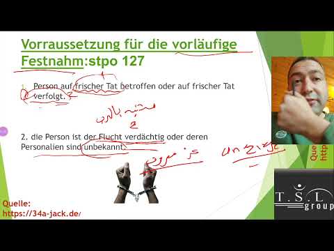 شرح vorläufige festnahme 127 stpo