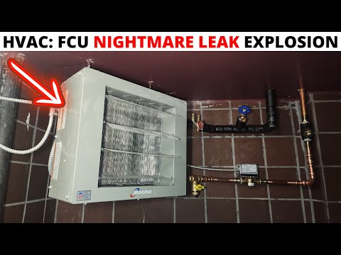 HVAC: Fan Coil Unit NIGHTMARE LEAK Explosion (FCU Leak Repair) Even The Fire Sprinkler Discharged