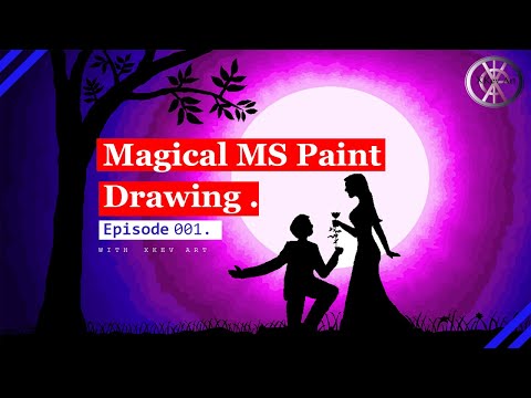 How to draw a beautiful evening With gradient effect in MS Paint..