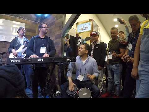 Los Malandros De la Salsa - Namm Show 2018 - Roberto Quintero - Luis Quintero - Bongos -