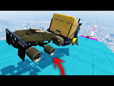 MEGA RAMP 9999% IMPOSSIBLE! FLAT TIRES!! - GTA V ONLINE