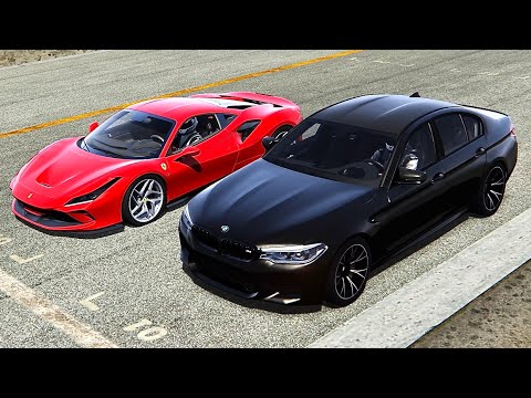Ferrari F8 Tributo vs BMW M5 2019 - Highlands