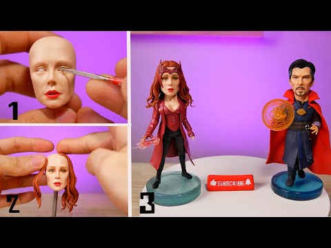 Wanda Maximoff（Elizabeth Olsen) handmade from polymer clay.【Clay producer Leo】