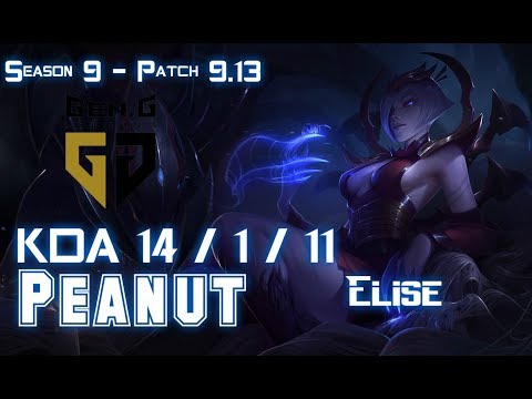 Gen Peanut ELISE vs SKT T1 Clid LEE SIN Jungle - Patch 9.13 KR Ranked